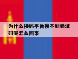 关于为什么接码平台接不到验证码呢怎么回事的信息