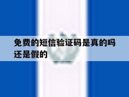 免费的短信验证码是真的吗还是假的
