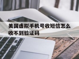 美国虚拟手机号收短信怎么收不到验证码