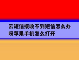 云短信接收不到短信怎么办呀苹果手机怎么打开的简单介绍