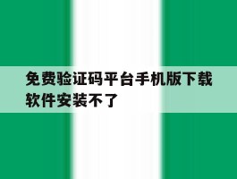 免费验证码平台手机版下载软件安装不了