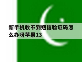 新手机收不到短信验证码怎么办呀苹果13的简单介绍
