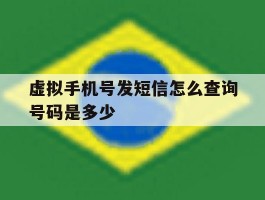 虚拟手机号发短信怎么查询号码是多少