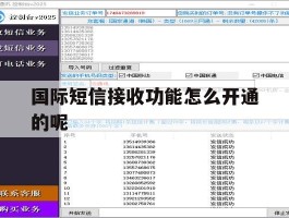 国际短信接收功能怎么开通的呢
