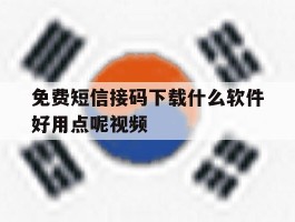 免费短信接码下载什么软件好用点呢视频