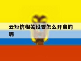 云短信相关设置怎么开启的呢