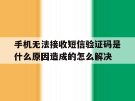 包含手机无法接收短信验证码是什么原因造成的怎么解决的词条