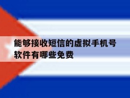 能够接收短信的虚拟手机号软件有哪些免费