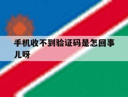 手机收不到验证码是怎回事儿呀