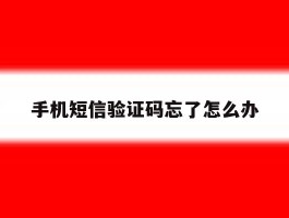 手机短信验证码忘了怎么办