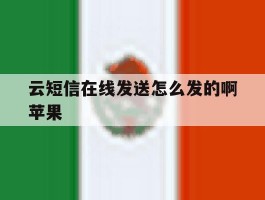 关于云短信在线发送怎么发的啊苹果的信息