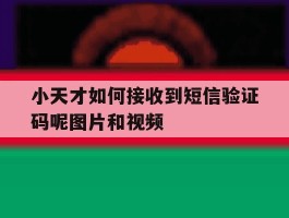 小天才如何接收到短信验证码呢图片和视频