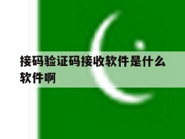 接码验证码接收软件是什么软件啊