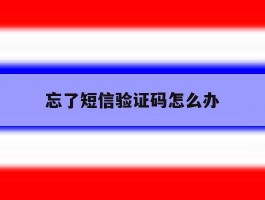 忘了短信验证码怎么办
