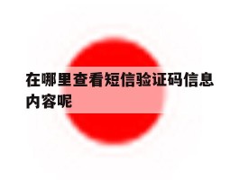 在哪里查看短信验证码信息内容呢