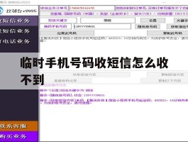 临时手机号码收短信怎么收不到