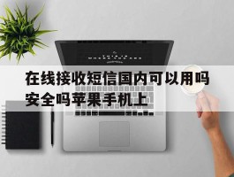 在线接收短信国内可以用吗安全吗苹果手机上