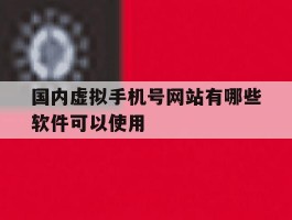 国内虚拟手机号网站有哪些软件可以使用
