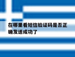 在哪里看短信验证码是否正确发送成功了