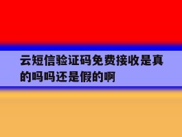 包含云短信验证码免费接收是真的吗吗还是假的啊的词条