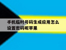 包含手机临时号码生成应用怎么设置密码呢苹果的词条
