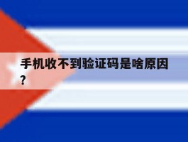 手机收不到验证码是啥原因?