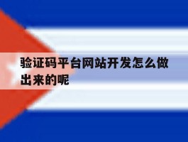 验证码平台网站开发怎么做出来的呢
