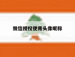 微信授权使用头像昵称