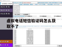 虚拟电话短信验证码怎么获取不了
