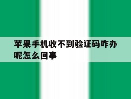 苹果手机收不到验证码咋办呢怎么回事