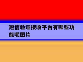 短信验证接收平台有哪些功能呢图片