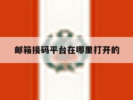 邮箱接码平台在哪里打开的