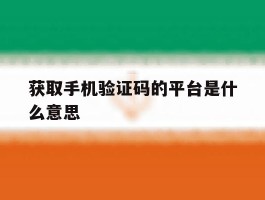 获取手机验证码的平台是什么意思