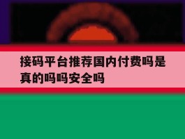 接码平台推荐国内付费吗是真的吗吗安全吗的简单介绍