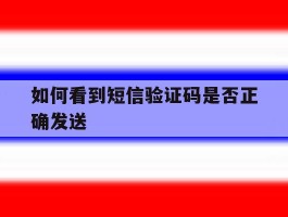 如何看到短信验证码是否正确发送