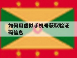 如何用虚拟手机号获取验证码信息