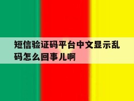 关于短信验证码平台中文显示乱码怎么回事儿啊的信息