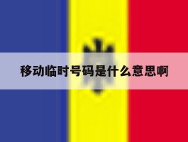 移动临时号码是什么意思啊