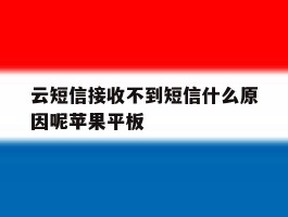 包含云短信接收不到短信什么原因呢苹果平板的词条
