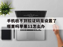 关于手机收不到验证码是设置了哪里吗苹果11怎么办的信息