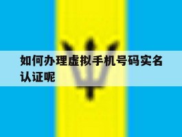 如何办理虚拟手机号码实名认证呢