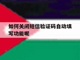 如何关闭短信验证码自动填写功能呢
