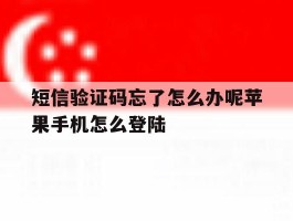 短信验证码忘了怎么办呢苹果手机怎么登陆