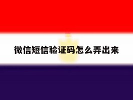 微信短信验证码怎么弄出来