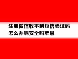 注册微信收不到短信验证码怎么办呢安全吗苹果的简单介绍
