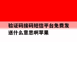 验证码接码短信平台免费发送什么意思啊苹果