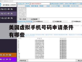 美国虚拟手机号码申请条件有哪些